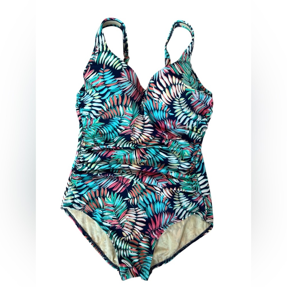 Miraclesuit Amici V-Neck One-Piece Swimsuit Size 14 - Picture 3 of 10